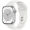 Apple Watch Series 8 41mm Silver Aluminum Case with White Sport Band